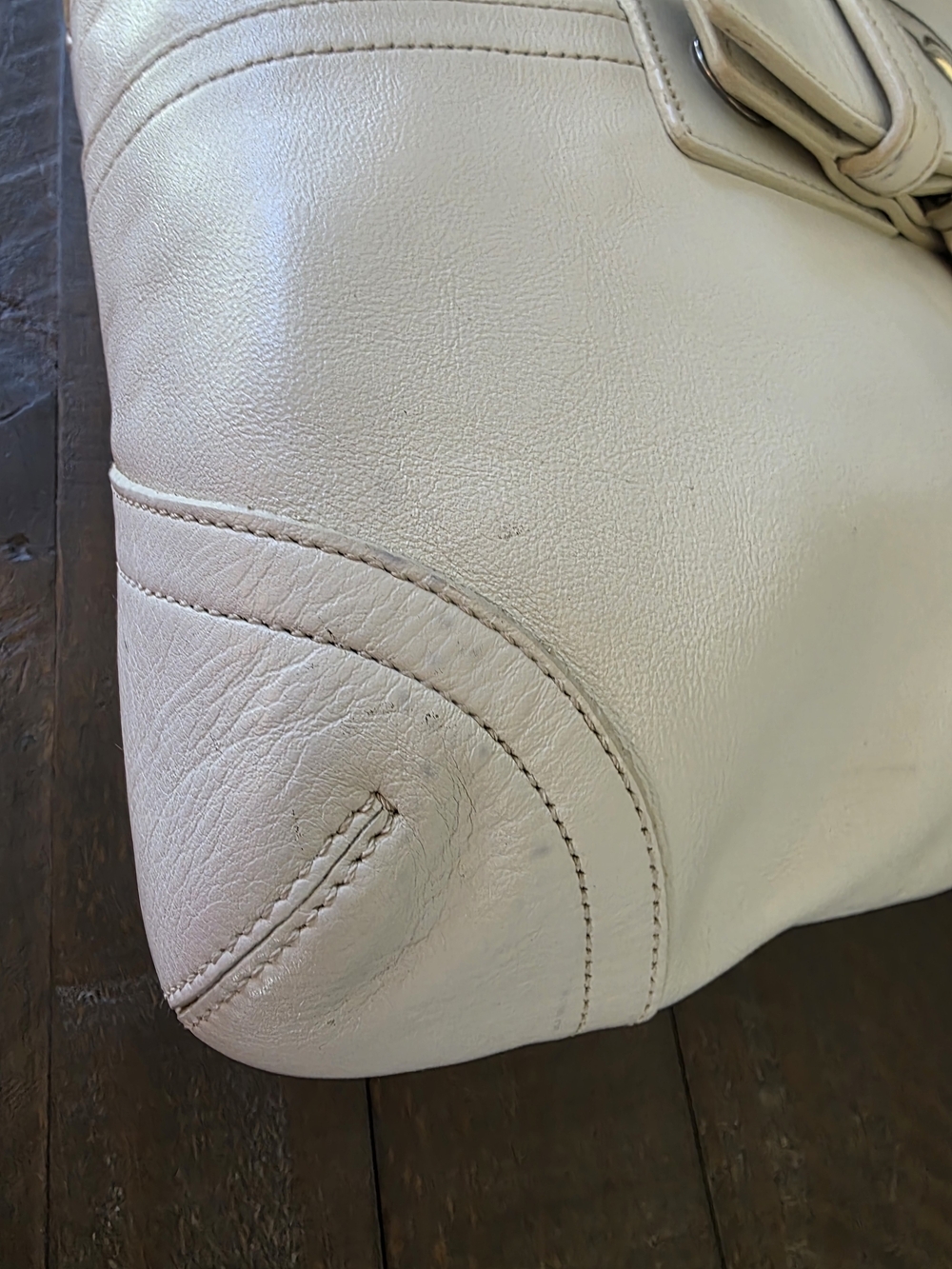 Coach Vintage Soho Large White Leather Convertible Crossbody Shoulder Bag Y2K - Picture 11 of 15